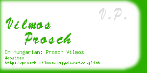 vilmos prosch business card